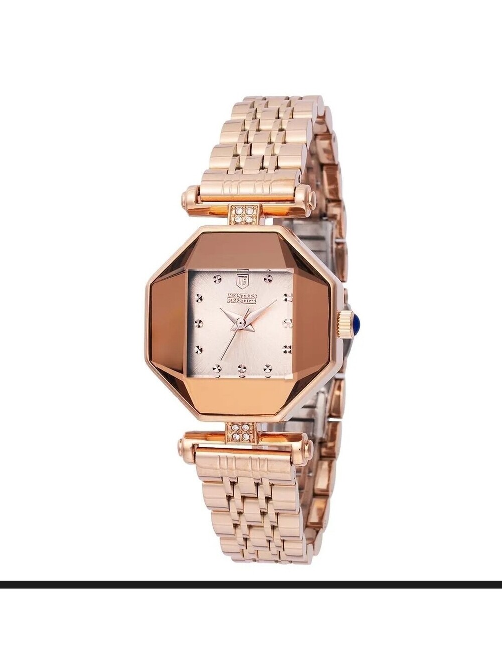 191 montres prestige 28mm octagon rose gold bracelet dress analog wristwatch
